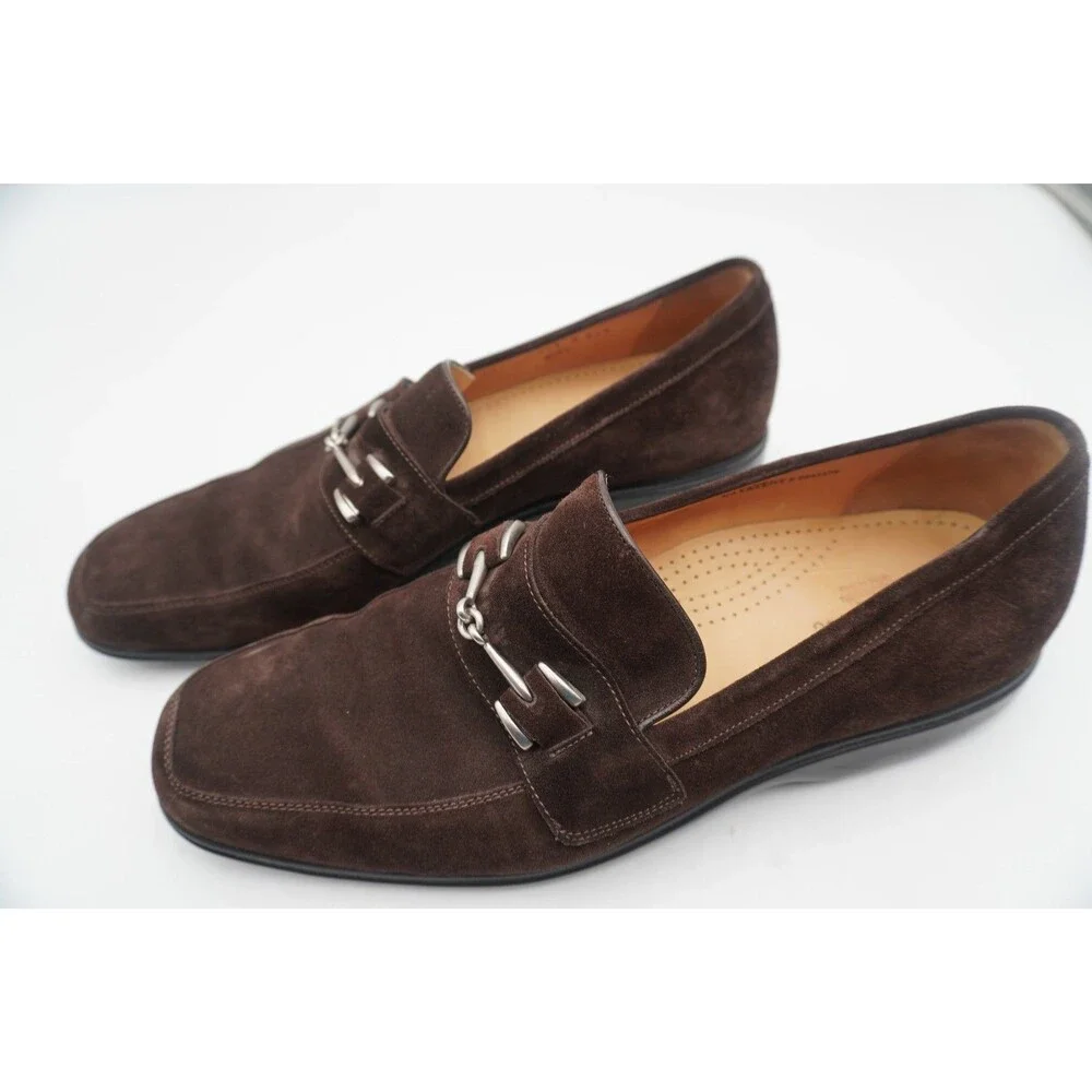Cole Haan Collection Men's Sz 11.5M Brown Suede Bit Moccasin Loafers Made/Italy